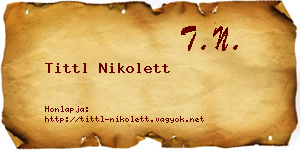 Tittl Nikolett névjegykártya